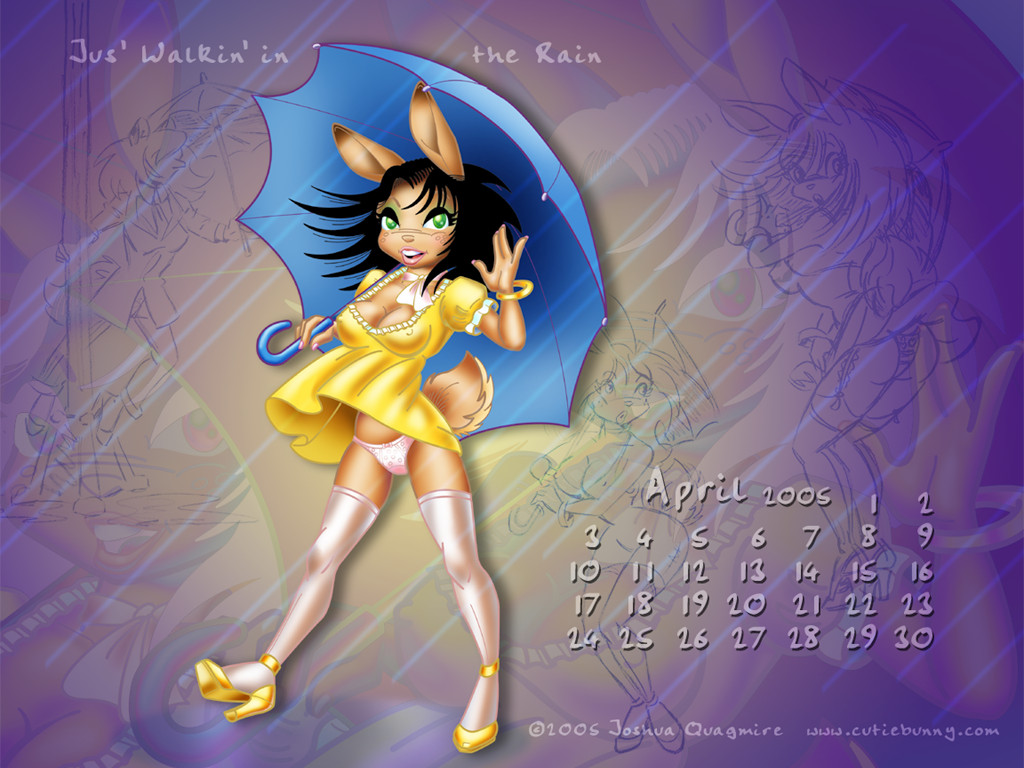 Walkin' in the Rain - April Calendar